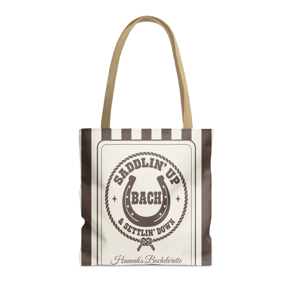 Saddlin' Up & Settlin' Down striped tote bag, Espresso