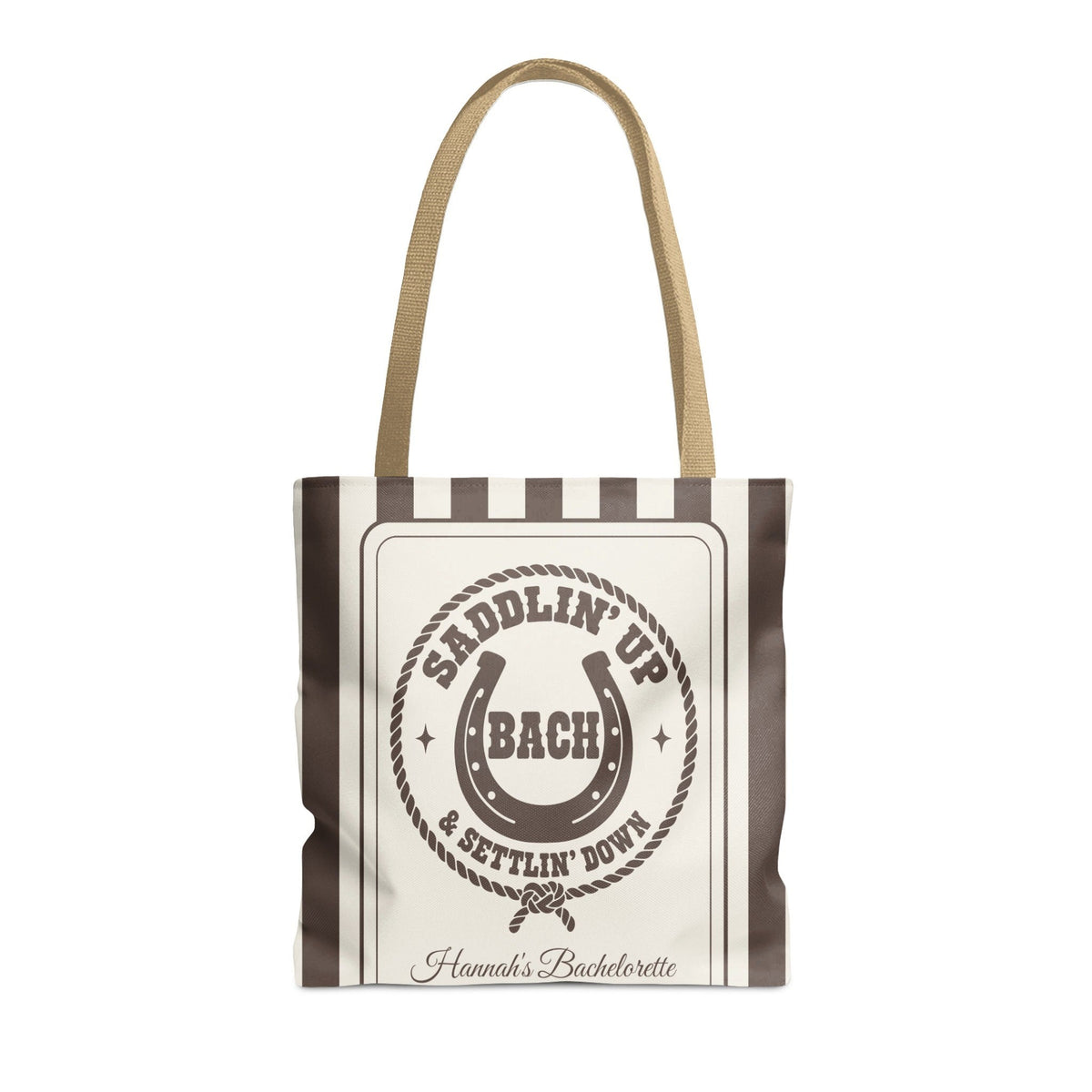 Saddlin' Up & Settlin' Down striped tote bag, Espresso