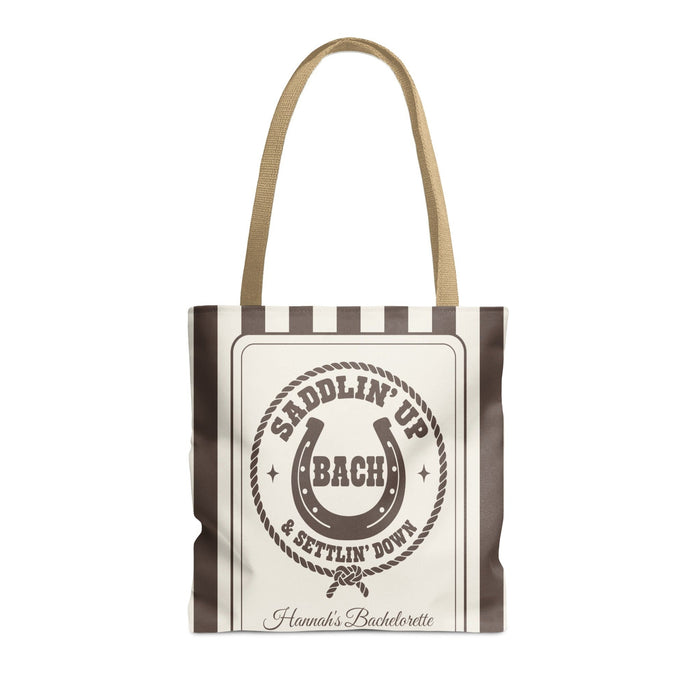 Saddlin' Up & Settlin' Down striped tote bag, Espresso