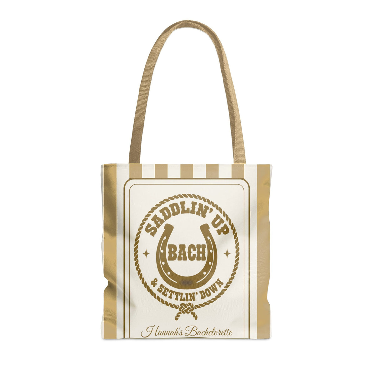 Saddlin' Up & Settlin' Down striped tote bag, Mustard