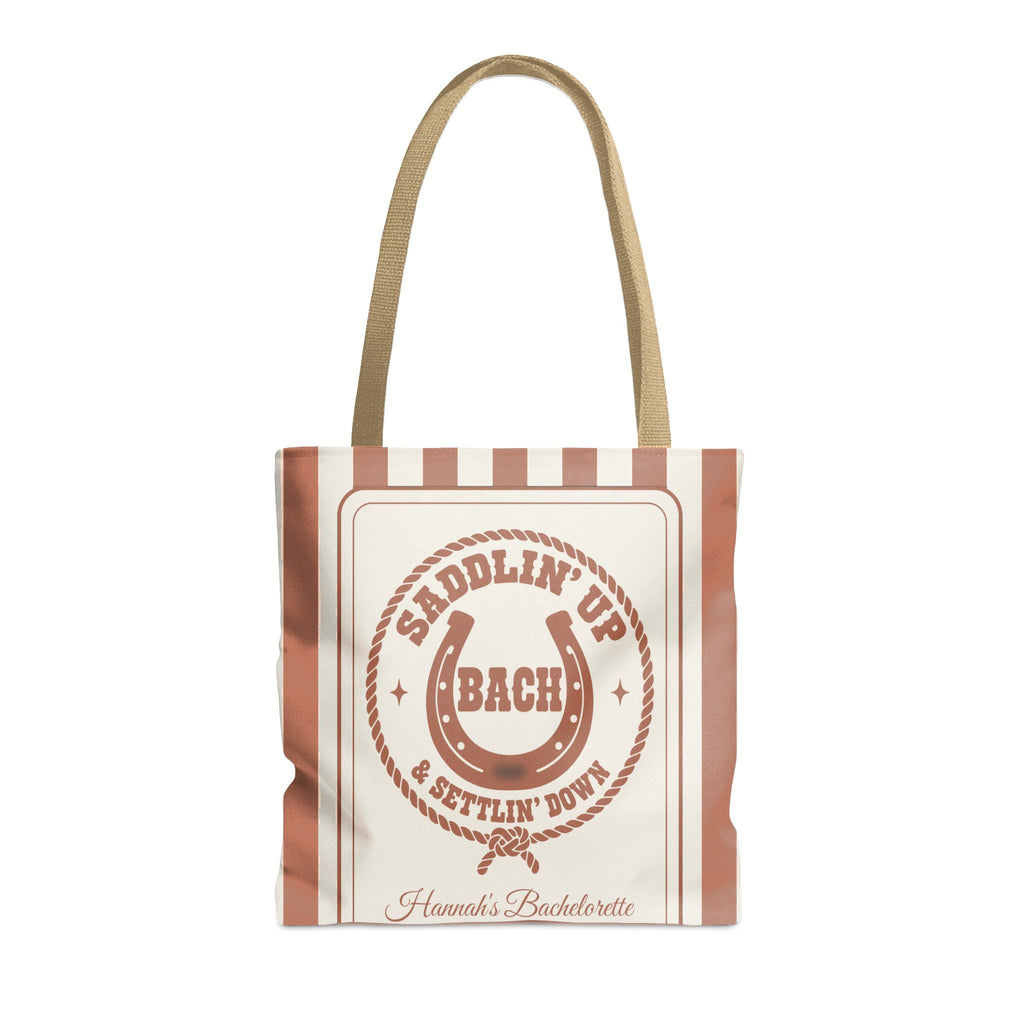 Saddlin' Up & Settlin' Down striped tote bag, Terracotta