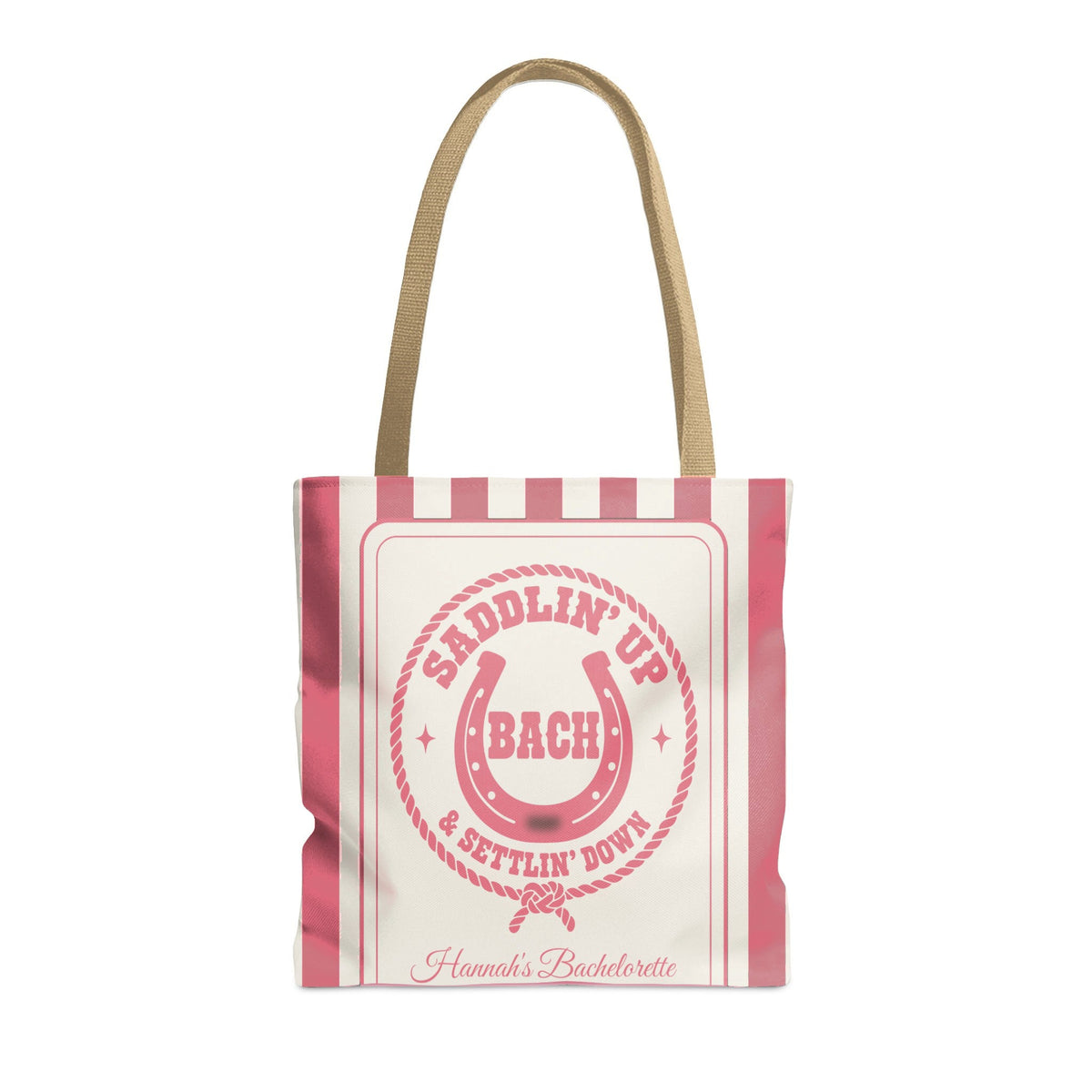 Saddlin' Up & Settlin' Down striped tote bag, Watermelon
