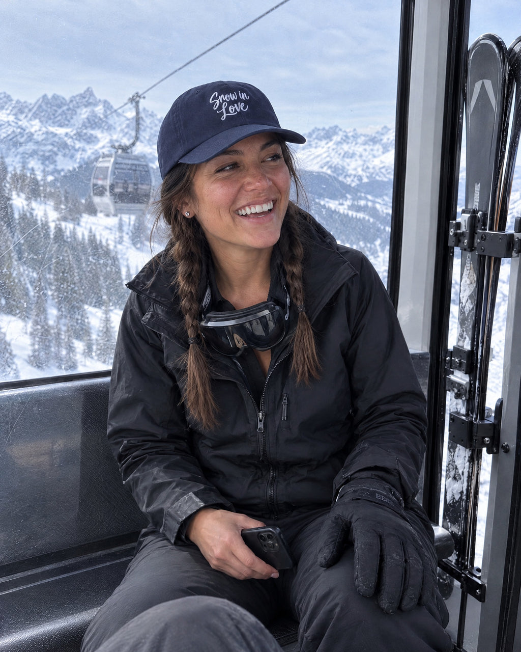 Snow In Love embroidered dad cap on a bachelorette trip with the crew