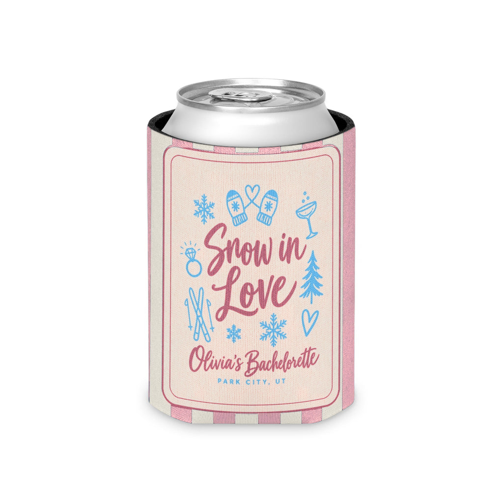 Snow In Love striped can cooler, Blossom
