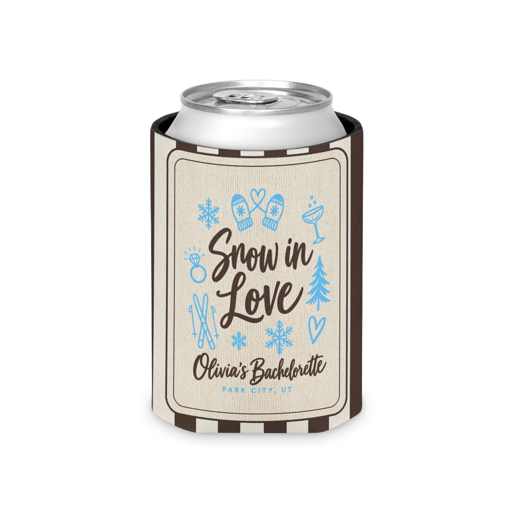 Snow In Love striped can cooler, Espresso