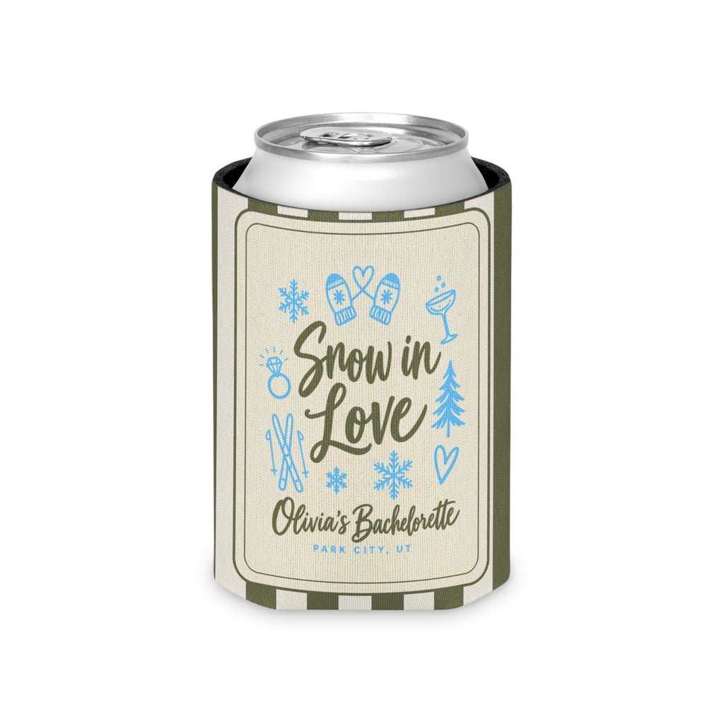 Snow In Love striped can cooler, Moss