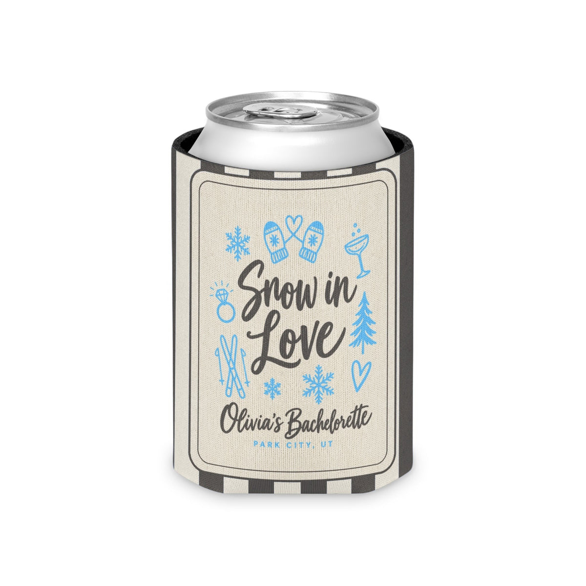 Snow In Love striped can cooler, Pepper
