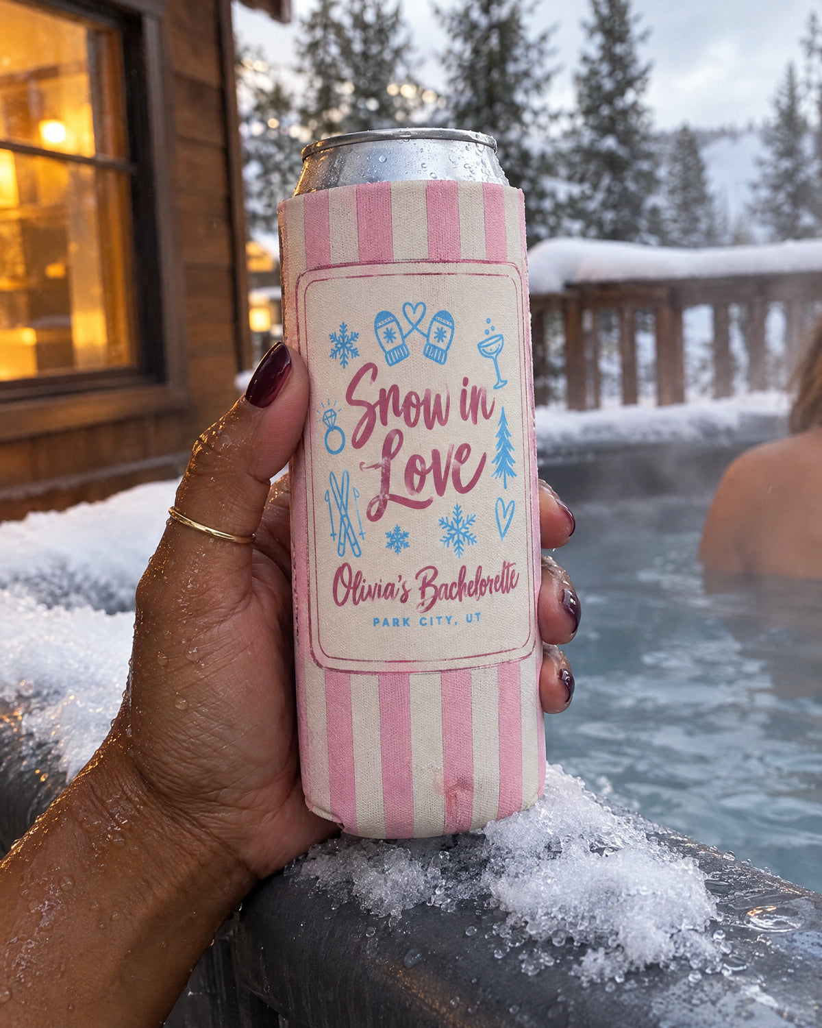 Snow In Love can coolers on a bachelorette trip with the crew