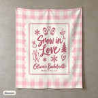 Snow In Love gingham scallop wall tapestry, Blossom
