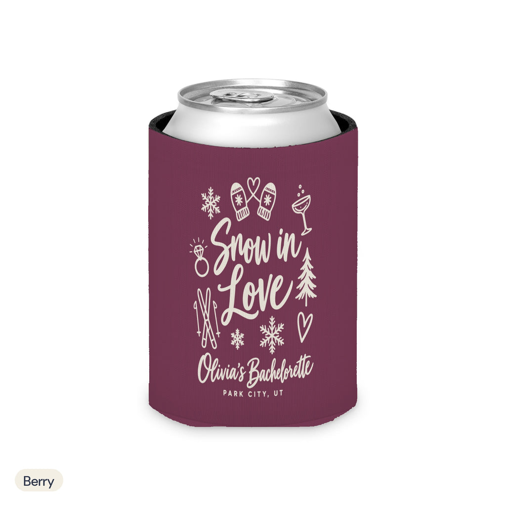 Snow In Love solid can cooler, Regular, Berry