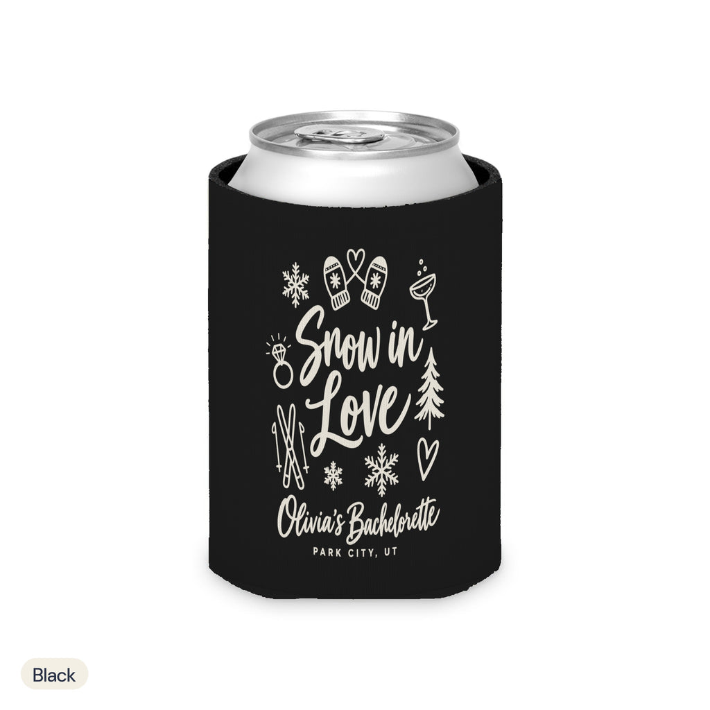 Snow In Love solid can cooler, Regular, Black