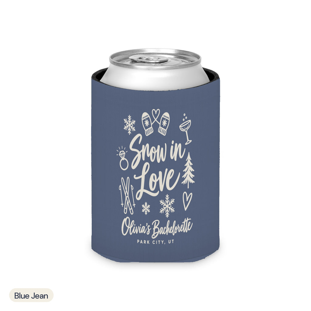 Snow In Love solid can cooler, Regular, Blue Jean