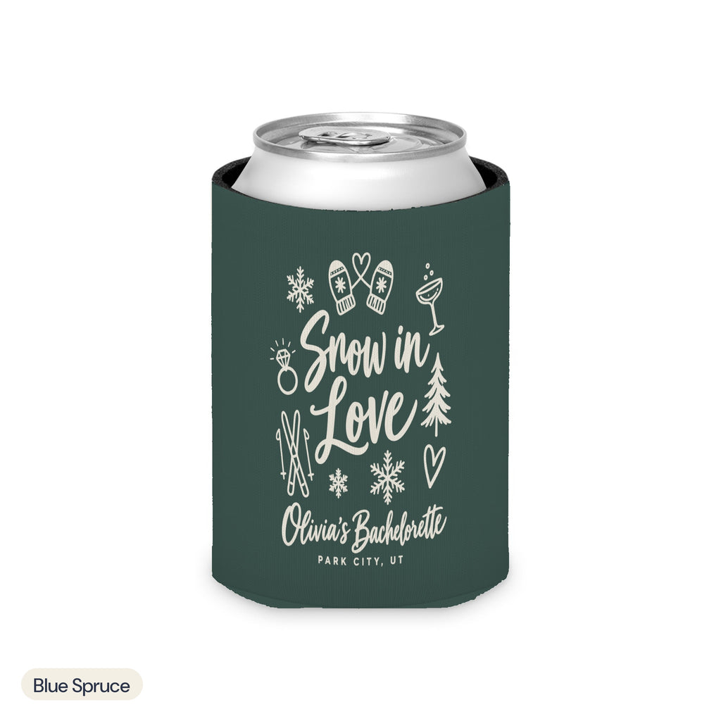 Snow In Love solid can cooler, Regular, Blue Spruce