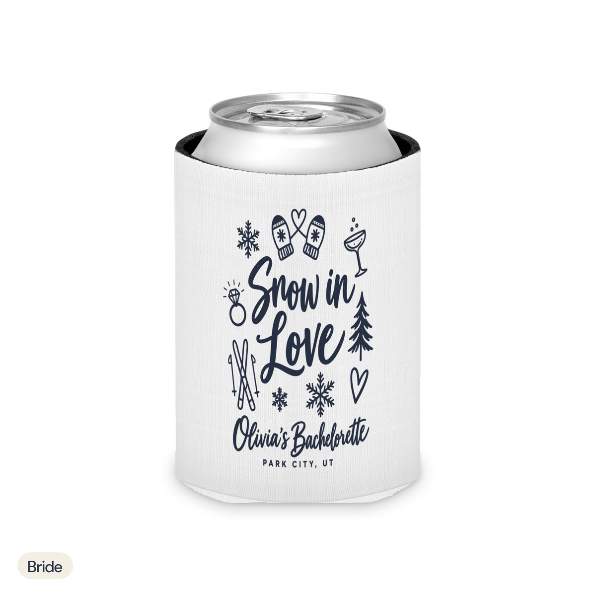 Snow In Love solid can cooler, Regular, Bride