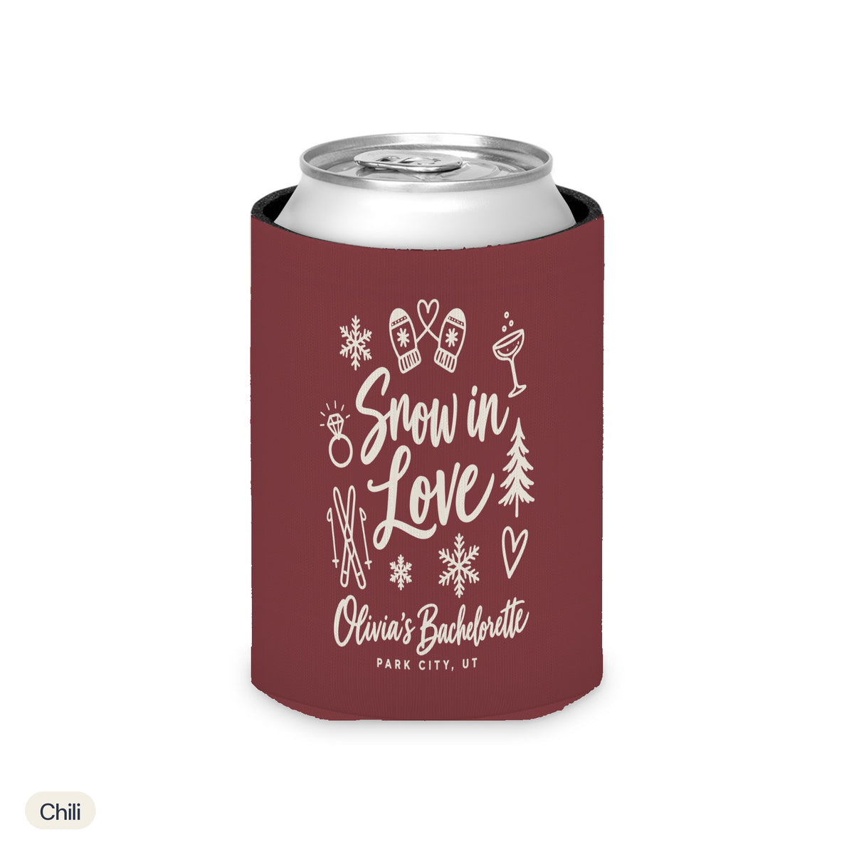 Snow In Love solid can cooler, Regular, Chili