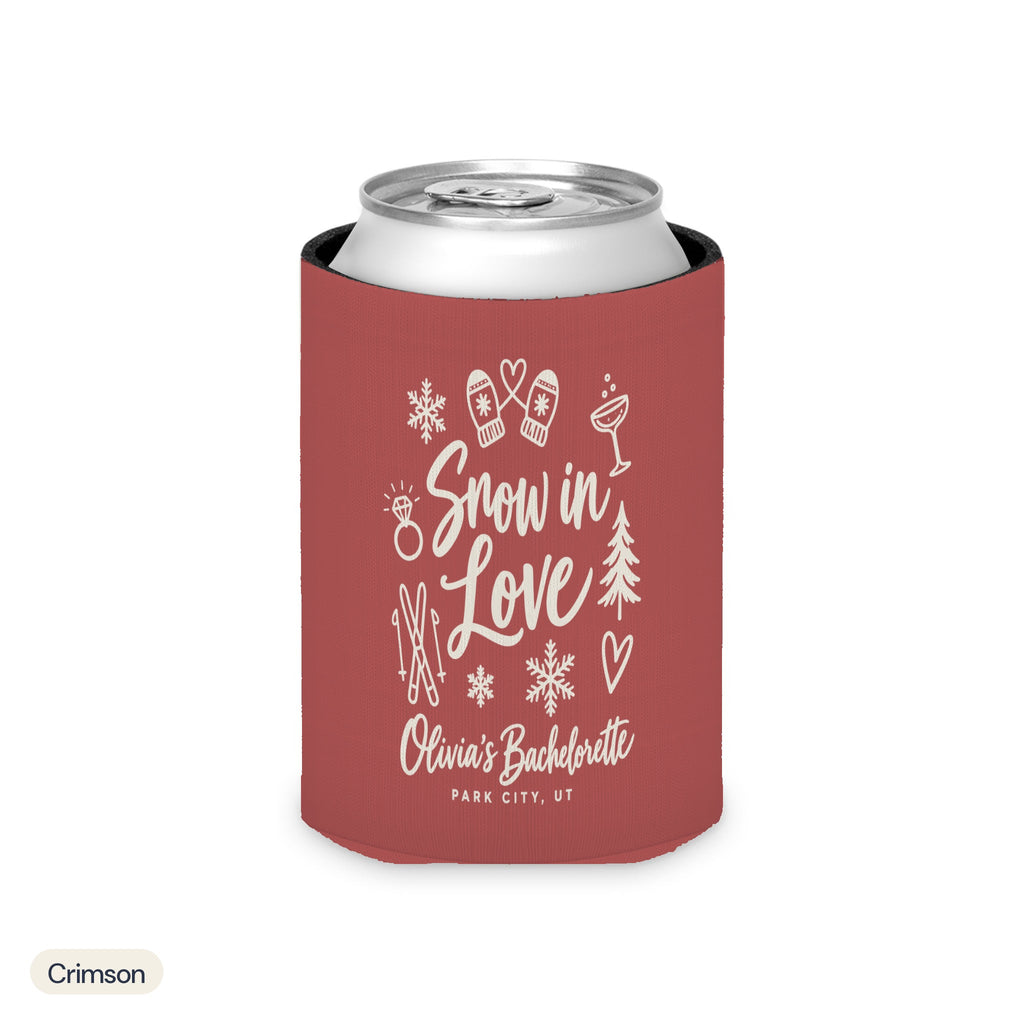 Snow In Love solid can cooler, Regular, Crimson