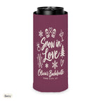 Snow In Love solid can cooler, Slim, Berry