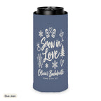 Snow In Love solid can cooler, Slim, Blue Jean
