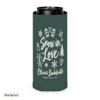 Snow In Love solid can cooler, Slim, Blue Spruce
