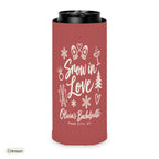 Snow In Love solid can cooler, Slim, Crimson