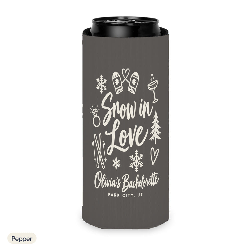 Snow In Love solid can cooler, Slim, Pepper