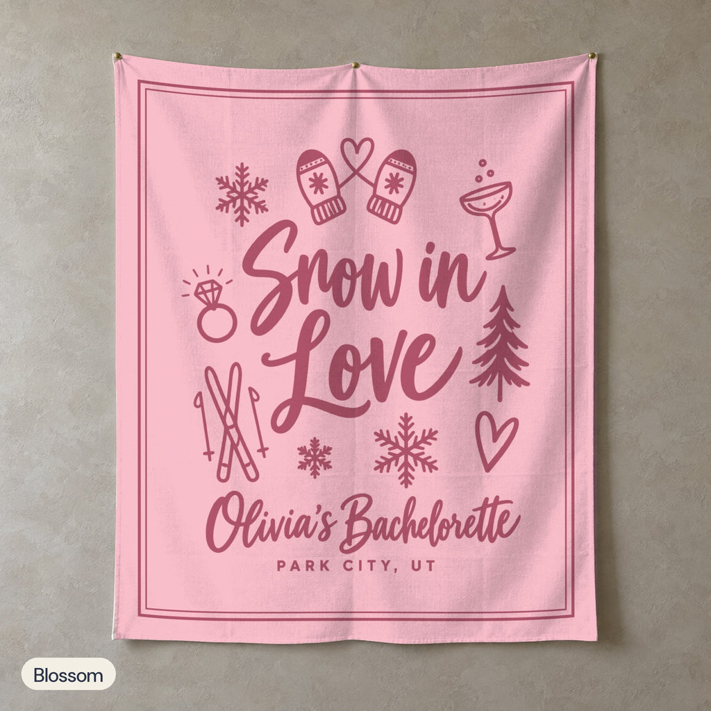 Snow In Love solid wall tapestry, Blossom
