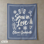 Snow In Love solid wall tapestry, Blue Jean