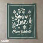 Snow In Love solid wall tapestry, Blue Spruce