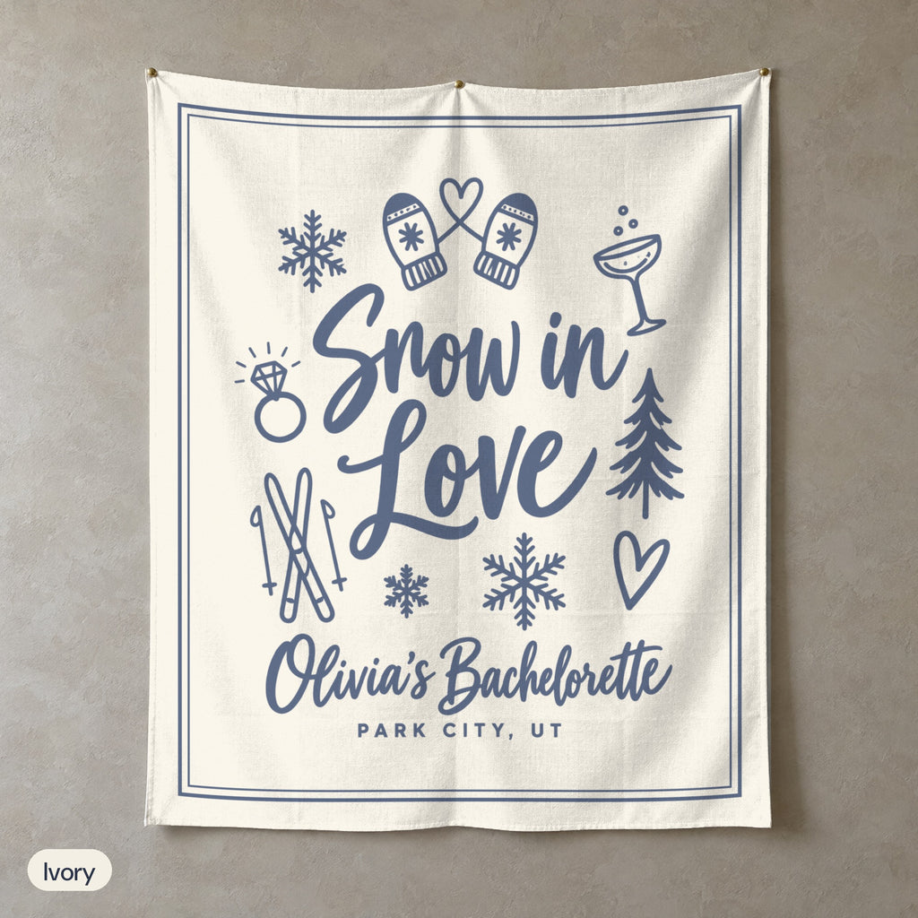 Snow In Love solid wall tapestry, Ivory