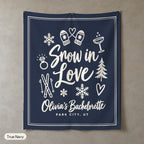 Snow In Love solid wall tapestry, True Navy