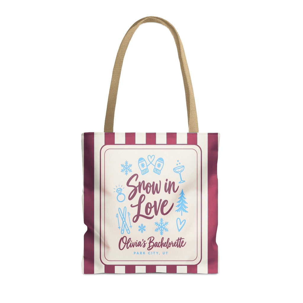 Snow In Love striped tote bag, Berry