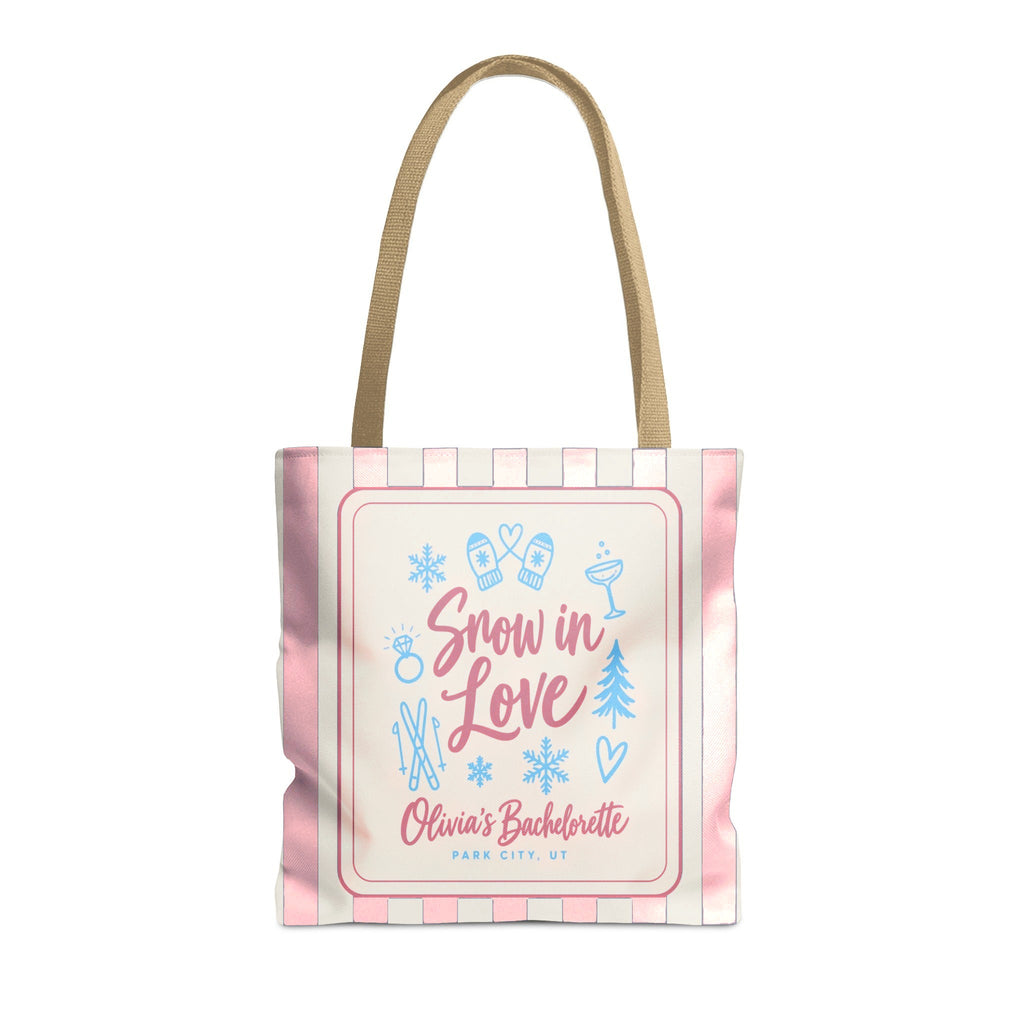 Snow In Love striped tote bag, Blossom