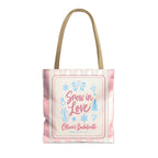 Snow In Love striped tote bag, Blossom