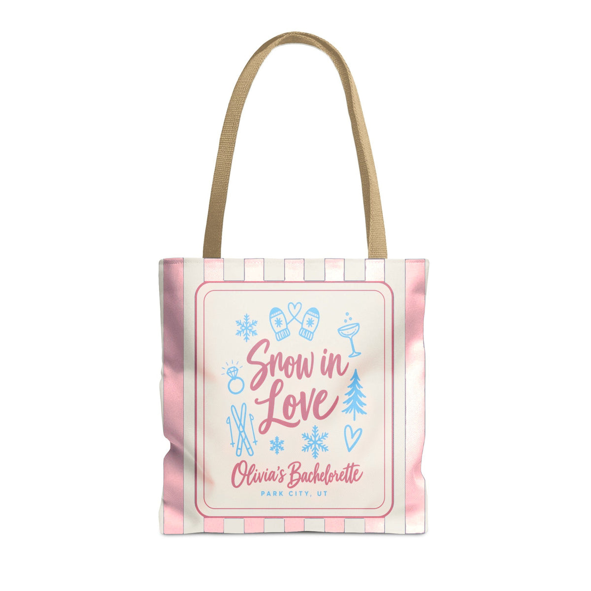 Snow In Love striped tote bag, Blossom