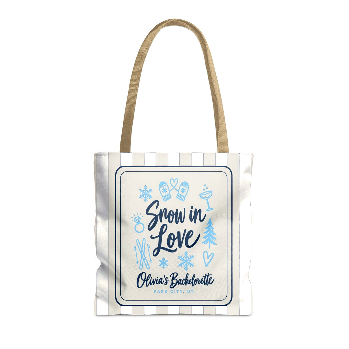 Snow In Love striped tote bag, Bride