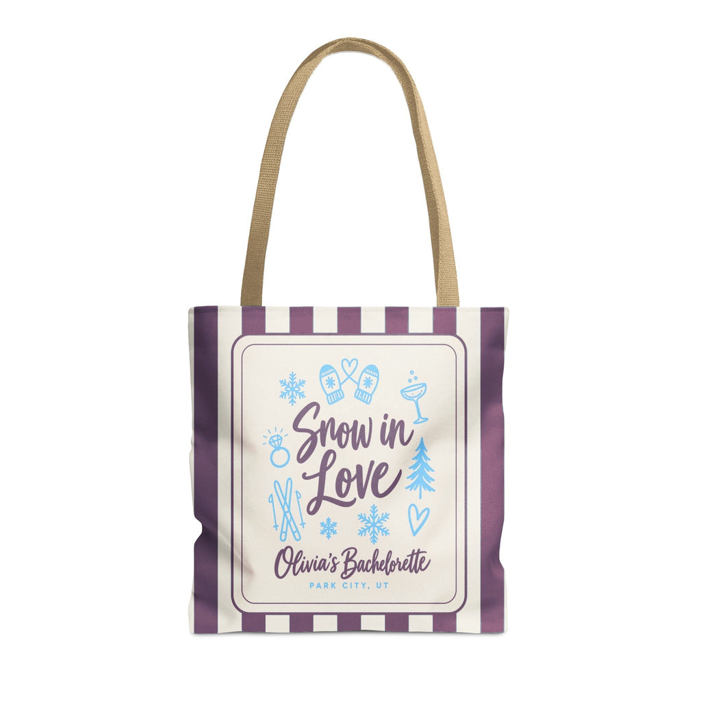 Snow In Love striped tote bag, Grape