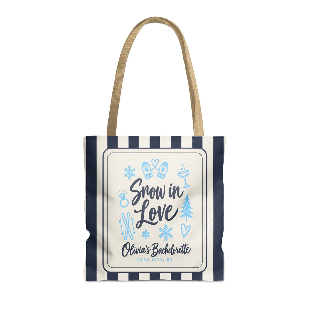 Snow In Love striped tote bag, True Navy