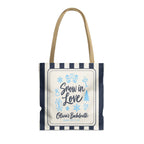 Snow In Love striped tote bag, True Navy