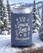 Snow In Love Solid Can Cooler in use, Snow In Love bachelorette weekend