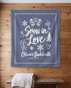 Snow In Love Solid Tapestry in use, Snow In Love bachelorette weekend