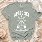 Bay Apres Ski Club bachelorette crew t-shirt, print in white