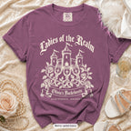 Berry Bride & Ladies Of The Realm bachelorette crew t-shirt, print in ivory