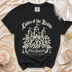 Black Bride & Ladies Of The Realm bachelorette crew t-shirt, print in ivory