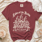 Chili Bride & Ladies Of The Realm bachelorette crew t-shirt, print in ivory