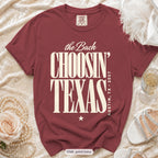 Chili Choosin' Texas bachelorette crew t-shirt, print in ivory