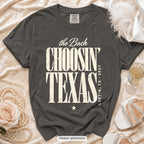 Pepper Choosin' Texas bachelorette crew t-shirt, print in ivory