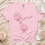 Blossom Coastal Cowgirl bachelorette crew t-shirt, print in deep rose