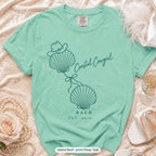 Island Reef Coastal Cowgirl bachelorette crew t-shirt, print in deep teal
