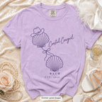 Orchid Coastal Cowgirl bachelorette crew t-shirt, print in grape