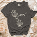 Pepper Coastal Cowgirl bachelorette crew t-shirt, print in ivory